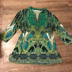 Susan Graver 1x Liquid Knit 3/4 sleeves top